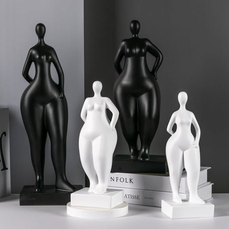 Abstract Female Body Sculpture Set – Modern Minimalist Resin Figurines for Home, Office & Artistic Interior Décor - A - 