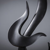 Abstract Flame Resin Sculpture – Modern Minimalist Black & White Art Décor - Black - 