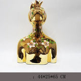 Abstract Flower Girl Sculpture – Modern Resin Art Ornaments - L - Gold - 