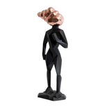 Abstract Futuristic Resin Sculptures – Modern Geometric Figures - Black - 