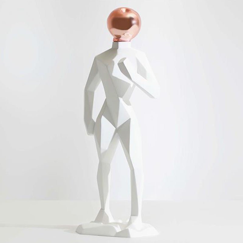 Abstract Futuristic Resin Sculptures – Modern Geometric Figures - Black - 