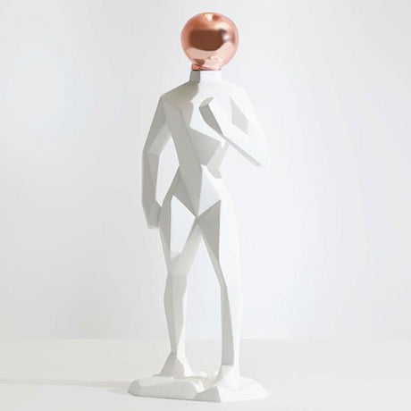 Abstract Futuristic Resin Sculptures – Modern Geometric Figures - Black - 