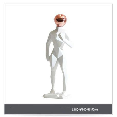 Abstract Futuristic Resin Sculptures – Modern Geometric Figures - White - 