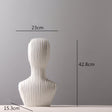 Abstract Geometric Sculpture – Modern Minimalist White Resin Statues with Pyramid & Bust for Contemporary Home Décor - Large - White - 