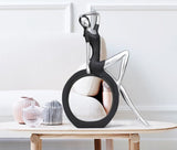 Abstract Girl Sculpture – Modern Resin Art Décor for Living Rooms - Black - 