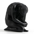 Abstract Kneeling Woman Sculpture – Modern Black Resin Figurine for Elegant Home & Contemporary Art Décor - Black - 