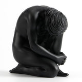 Abstract Kneeling Woman Sculpture – Modern Black Resin Figurine for Elegant Home & Contemporary Art Décor - Black - 