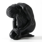 Abstract Kneeling Woman Sculpture – Modern Black Resin Figurine for Elegant Home & Contemporary Art Décor - Black - 