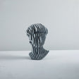 Abstract Layered Bust Sculpture Set – Modern Grey Resin Head Statues for Contemporary Home & Office Décor - Small - 