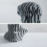 Abstract Layered Bust Sculpture Set – Modern Grey Resin Head Statues for Contemporary Home & Office Décor - Small - 