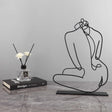 Abstract Line Art Metal Sculpture – Modern Minimalist Character Ornament - Black - 