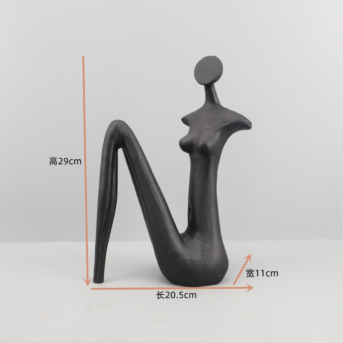 Abstract Metal Figurine Sculpture – Modern European Art Décor - 20.5x11x29CM - 