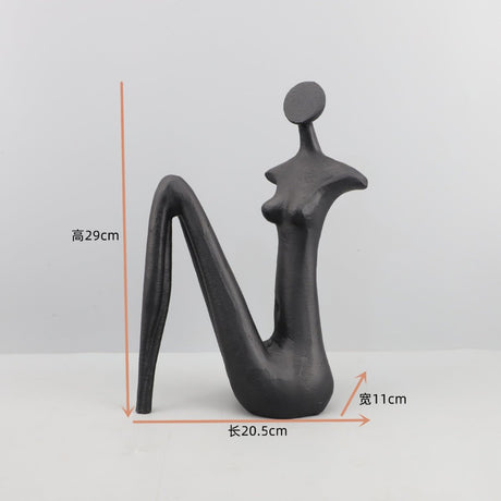 Abstract Metal Figurine Sculpture – Modern European Art Décor - 20.5x11x29CM - 