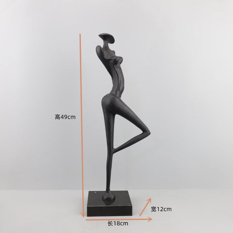 Abstract Metal Figurine Sculpture – Modern European Art Décor - 18x12x49CM - 