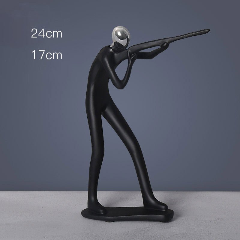 Abstract Minimalist Figurines – Modern Resin Sculptures for Home Décor - Shooting Pose - 