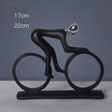 Abstract Minimalist Figurines – Modern Resin Sculptures for Home Décor - Cyclist Pose - 