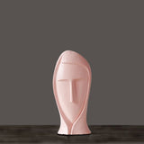 Abstract Modern Character Resin Sculptures – Minimalist Home Décor Figures - Pink Small - 