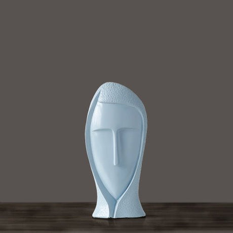 Abstract Modern Character Resin Sculptures – Minimalist Home Décor Figures - Blue Large - 