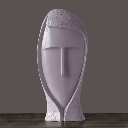 Abstract Modern Character Resin Sculptures – Minimalist Home Décor Figures - Purple Large - 