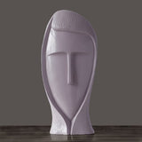 Abstract Modern Character Resin Sculptures – Minimalist Home Décor Figures - Purple Large - 