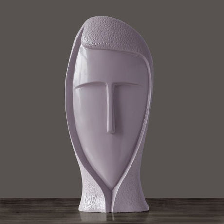 Abstract Modern Character Resin Sculptures – Minimalist Home Décor Figures - Purple Large - 