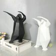 Abstract Penguin Sculpture – Modern Resin Art Home Décor - Black 20X8x24.5cm - 