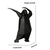 Abstract Penguin Sculpture – Modern Resin Art Home Décor - Black 20X8x24.5cm - 