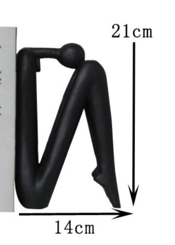 Abstract Resin Bookend Sculptures – Modern Minimalist Character Ornaments - The Thinker – Head Down (Type A) - 
