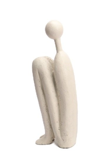 Abstract Resin Bookend Sculptures – Modern Minimalist Character Ornaments - The Visionary – Head Up (Type B) - 