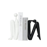 Abstract Resin Bookend Sculptures – Modern Minimalist Character Ornaments - The Thinker – Head Down (Type A) - 