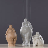 Abstract Resin Figurine Sculpture – Minimalist Modern Body Art Décor - Stone Grey Figurine - 