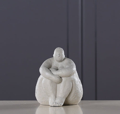Abstract Resin Figurine Sculpture – Minimalist Modern Body Art Décor - Ivory White Figurine - 