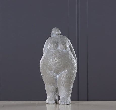 Abstract Resin Figurine Sculpture – Minimalist Modern Body Art Décor - Stone Grey Figurine - 