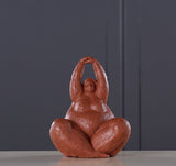 Abstract Resin Figurine Sculpture – Minimalist Modern Body Art Décor - Terracotta Red Figurine - 