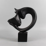 Abstract Resin Sculpture – Modern Minimalist Home Décor Ornament - Black - 