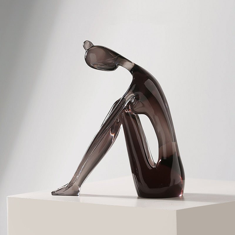 Abstract Resin Yoga Girl Sculptures – Modern Meditative Home Décor - Large - 