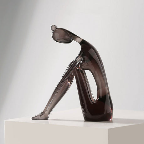 Abstract Resin Yoga Girl Sculptures – Modern Meditative Home Décor - Large - 