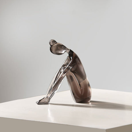 Abstract Resin Yoga Girl Sculptures – Modern Meditative Home Décor - Small - 