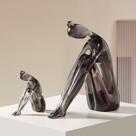Abstract Resin Yoga Girl Sculptures – Modern Meditative Home Décor - Large - 