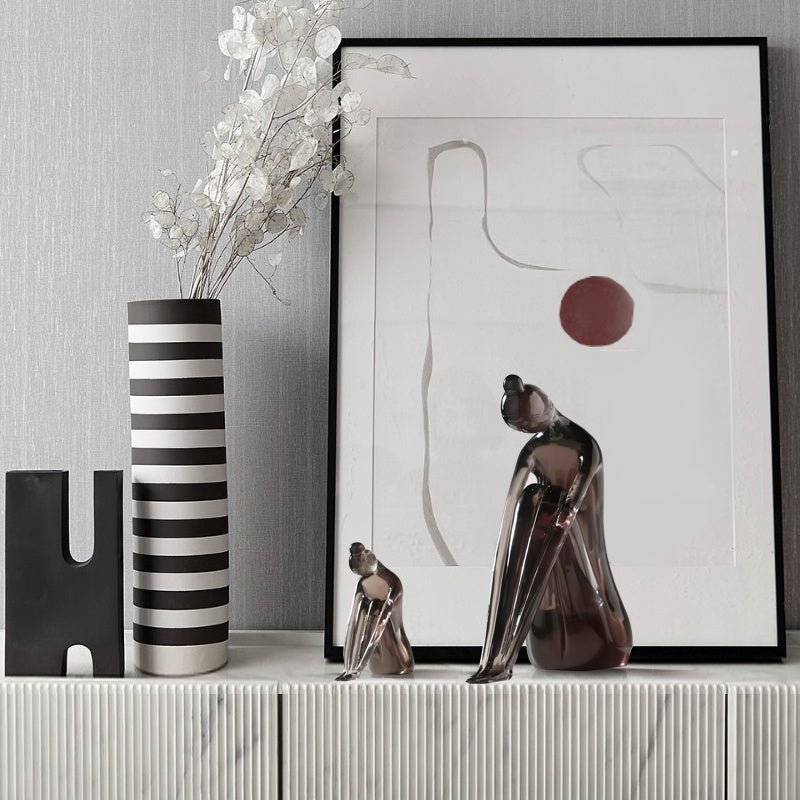 Abstract Resin Yoga Girl Sculptures – Modern Meditative Home Décor - Large - 