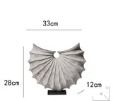 Abstract Wave Sculpture – Modern Nordic Resin Wood - Effect Ornament - 33 x 12 x 28CM - 