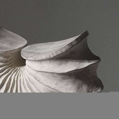 Abstract Wave Sculpture – Modern Nordic Resin Wood - Effect Ornament - 33 x 12 x 28CM - 