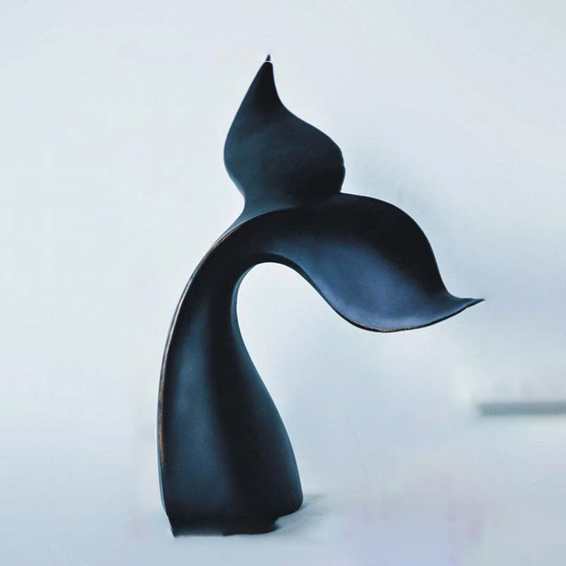 Abstract Whale Tail Resin Sculptures – Modern Ocean - Inspired Home Décor Ornaments - Diving Whale Tail - 