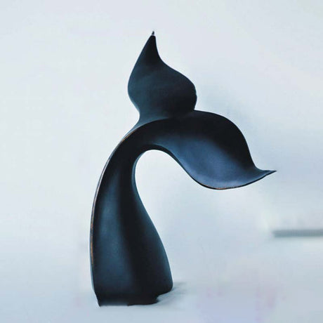 Abstract Whale Tail Resin Sculptures – Modern Ocean - Inspired Home Décor Ornaments - Diving Whale Tail - 
