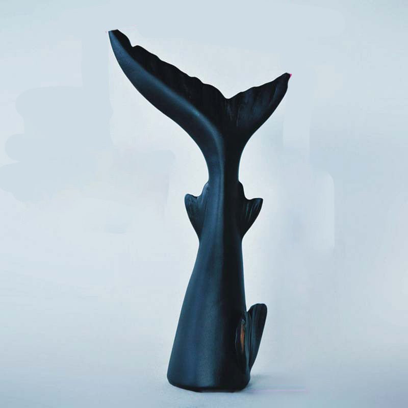 Abstract Whale Tail Resin Sculptures – Modern Ocean - Inspired Home Décor Ornaments - Ocean Leap Tail - 