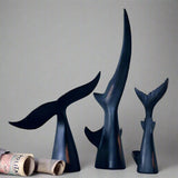 Abstract Whale Tail Resin Sculptures – Modern Ocean - Inspired Home Décor Ornaments - Rising Wave Tail - 