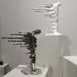 Abstract Wind Walker Sculpture – Modern Resin Art Décor | Walker Figure Sculpture Decoration - Black - 