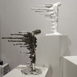 Abstract Wind Walker Sculpture – Modern Resin Art Décor | Walker Figure Sculpture Decoration - Black - 