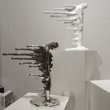 Abstract Wind Walker Sculpture – Modern Resin Art Décor | Walker Figure Sculpture Decoration - Black - 