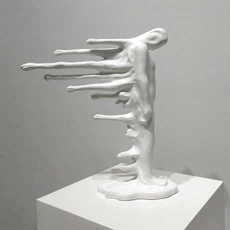 Abstract Wind Walker Sculpture – Modern Resin Art Décor | Walker Figure Sculpture Decoration - White - 